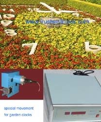 garden clock, movement/mechanism for garden clocks, flower clock, mechanism/movement for flower clocks GPS synchronized