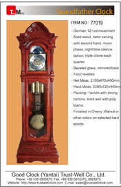 China top quality luxurious grandfather/floor clock with German made 8-rod 12-rod cable driven or weight driven movement