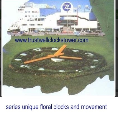 floral flower clocks garden clock and mechanism movement 6m diameters with minute hour second hand water proof sound