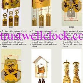 Skeleton Clocks, 7 days Movement for Skeleton Wall Clocks and grandfather clocks, weight/chain drive brass material