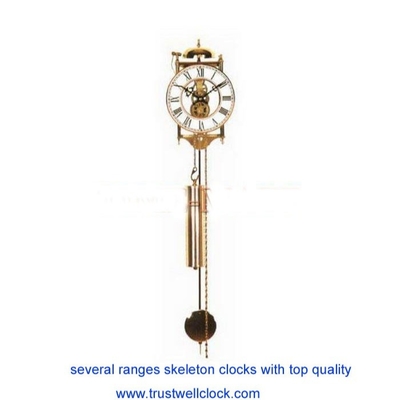 Skeleton Clocks, 7 days Movement for Skeleton Wall Clocks and grandfather clocks, weight/chain drive brass material