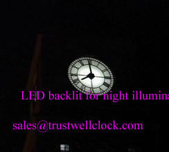 analog wall clocks with night lights illumination backlit and Westminster chime